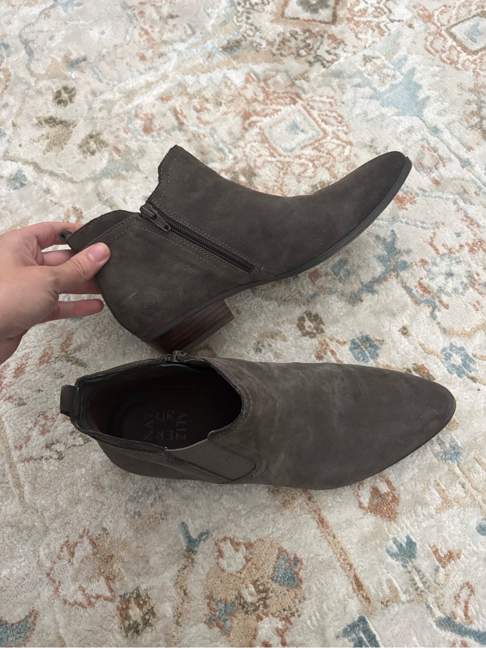 Naturalizer Women's Suede Ankle Booties in Grey